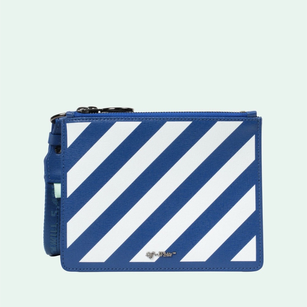 Off-White Diagonal Wristlet Pouch